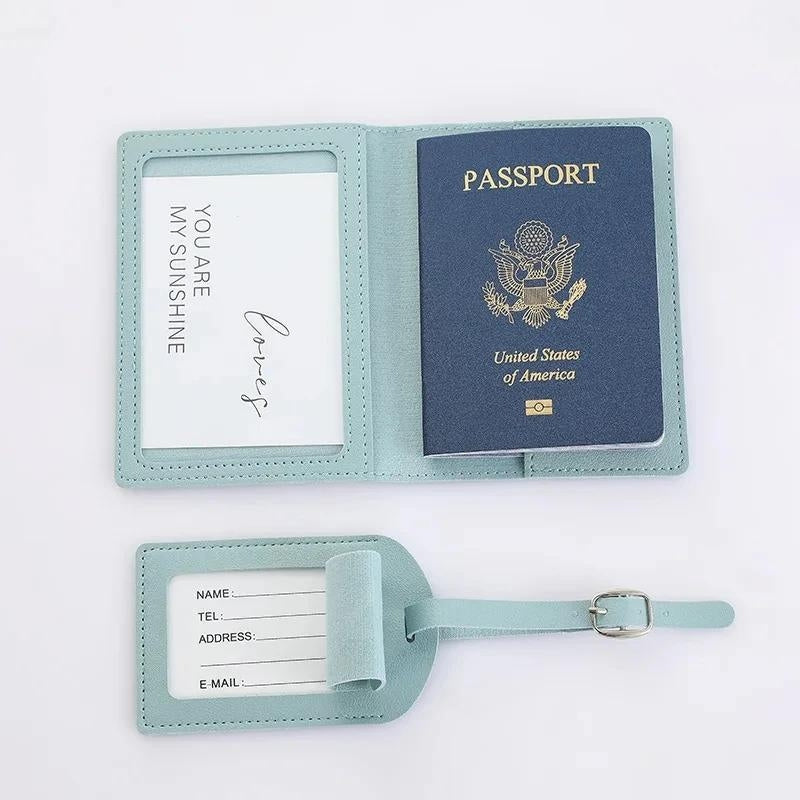 protege passeport de marque - Rose - Rouge - Gris - Noir - Marron - Bleu Ciel - Bleu