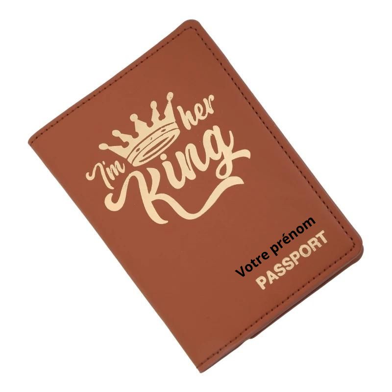 protège passeport personnalisé couple - Motif King - Modèle 1
