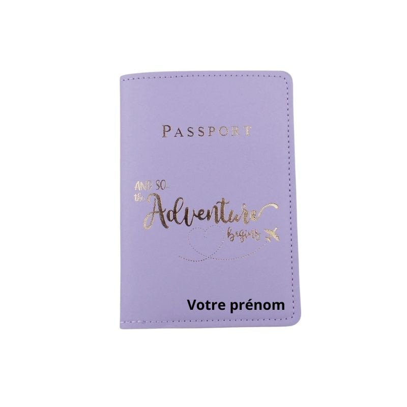 protège passeport cuir femme - Motif D'Aventure - Modèle 2