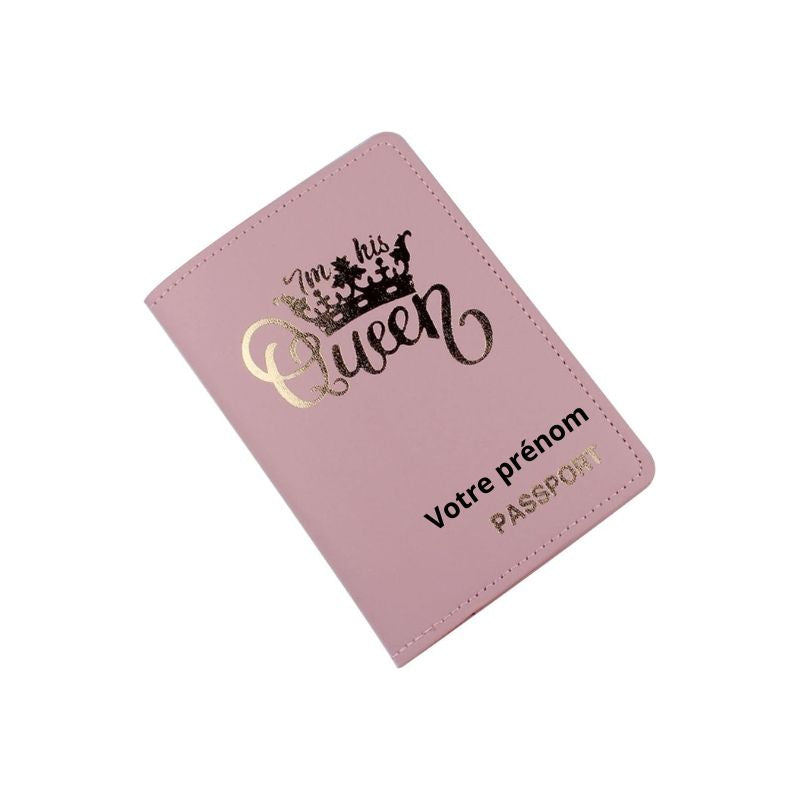 porte passeport personnalisé cuir - Motif Queen - Modèle 3