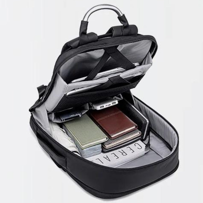 sac à dos avec port usb - Noir - Gris foncé - Gris clair