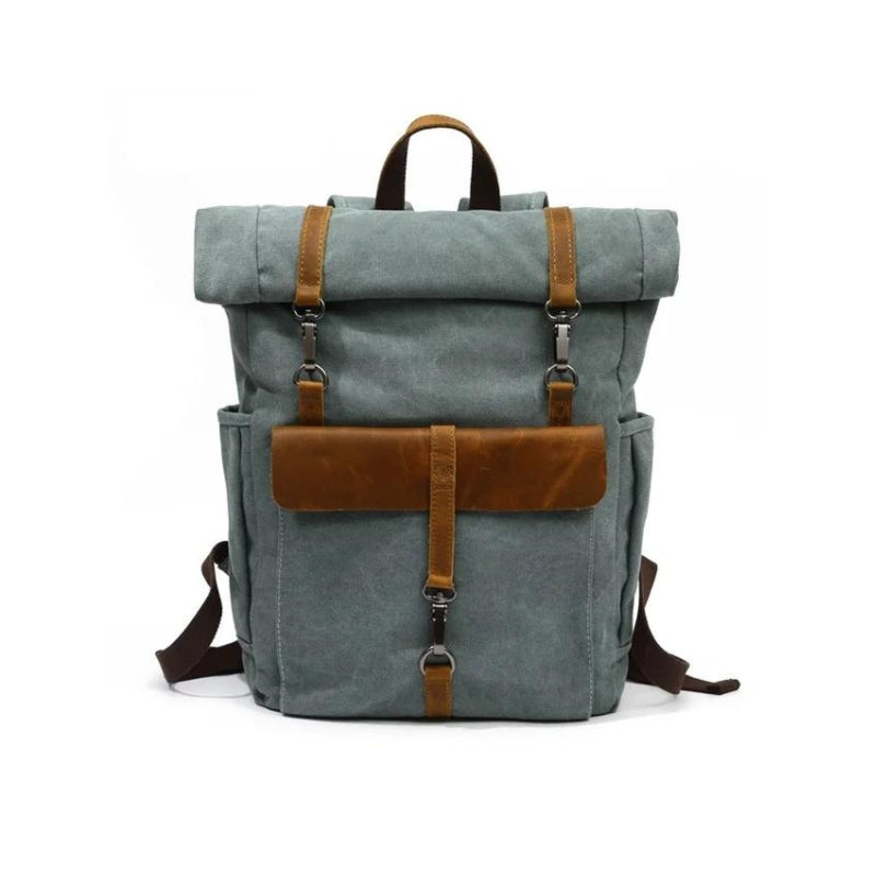 sac a dos canvas vintage - Bleu