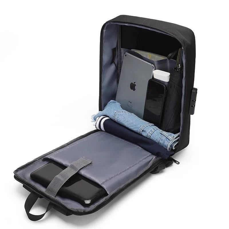 sac à dos sécurisé homme - Gris - Noir - Bleu