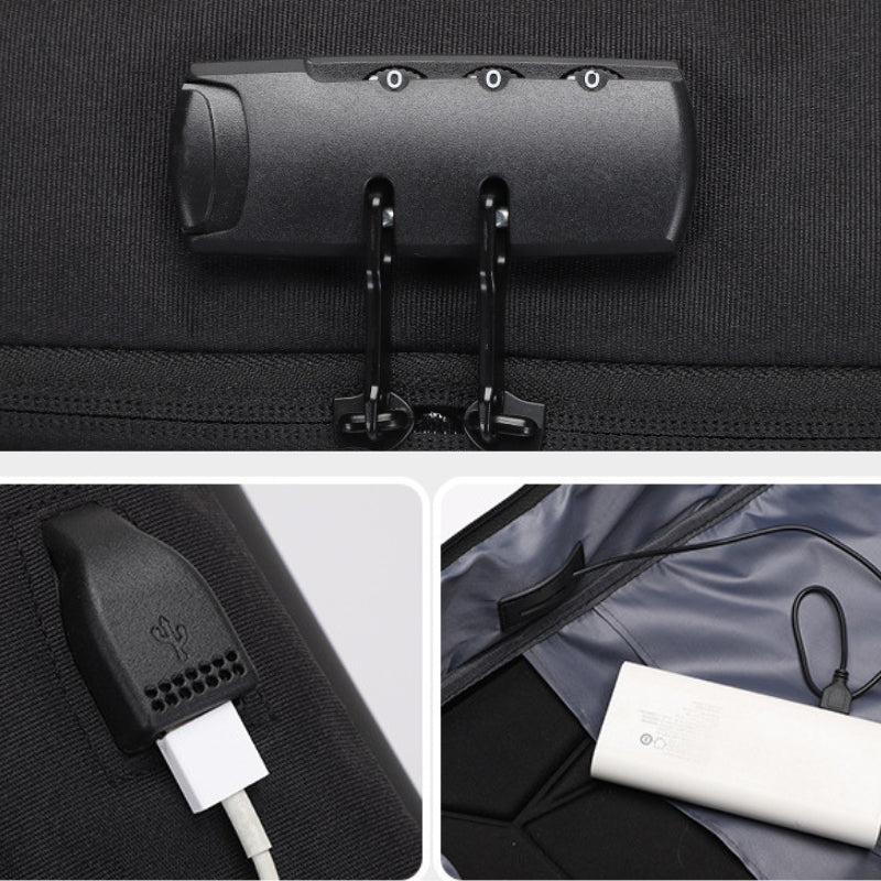Sac à Dos Sécurité fermeture zippée - Gris - Noir - Bleu