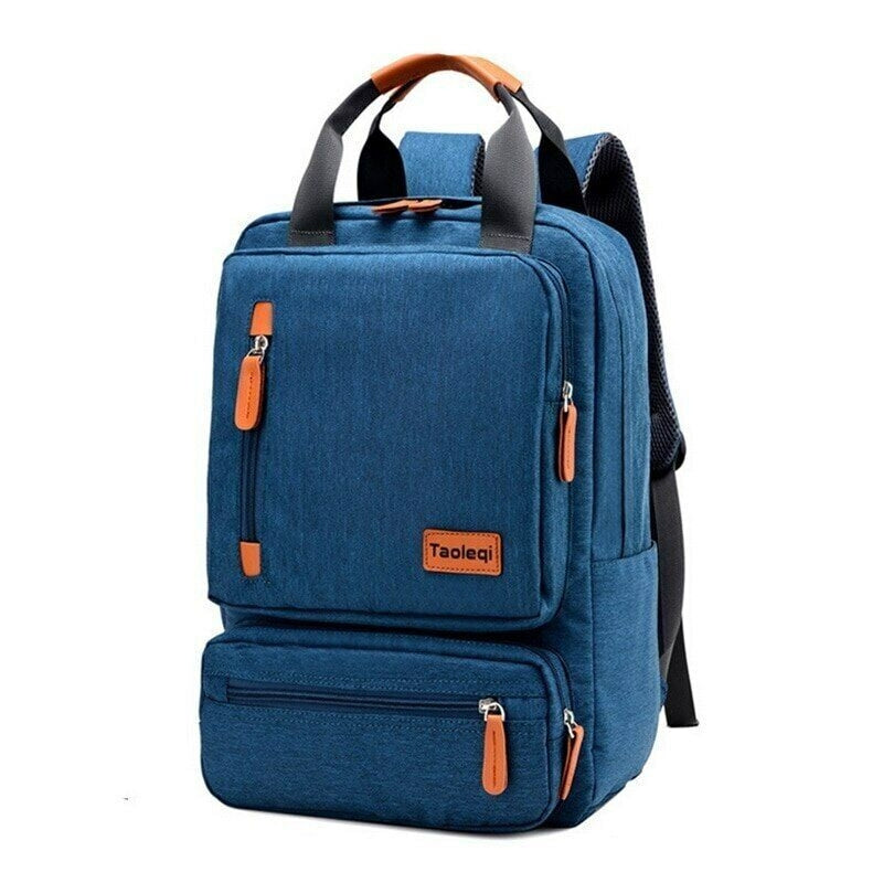 sac homme toile et cuir - Bleu