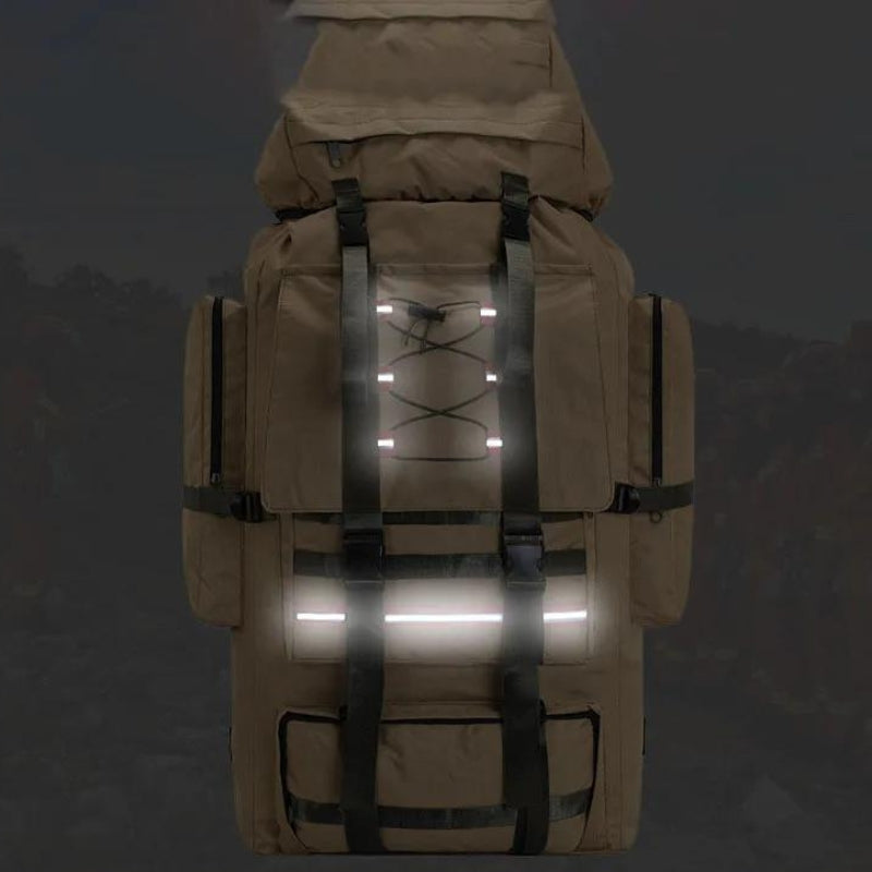 Sac à Dos Voyage Homme XXL gros plan détails - Vert 130L - Noir 130L - Camouflage gris 130L - Beige 130L - Vert uni 130L - Camouflage vert 130L - Camouflage vert armée 130L