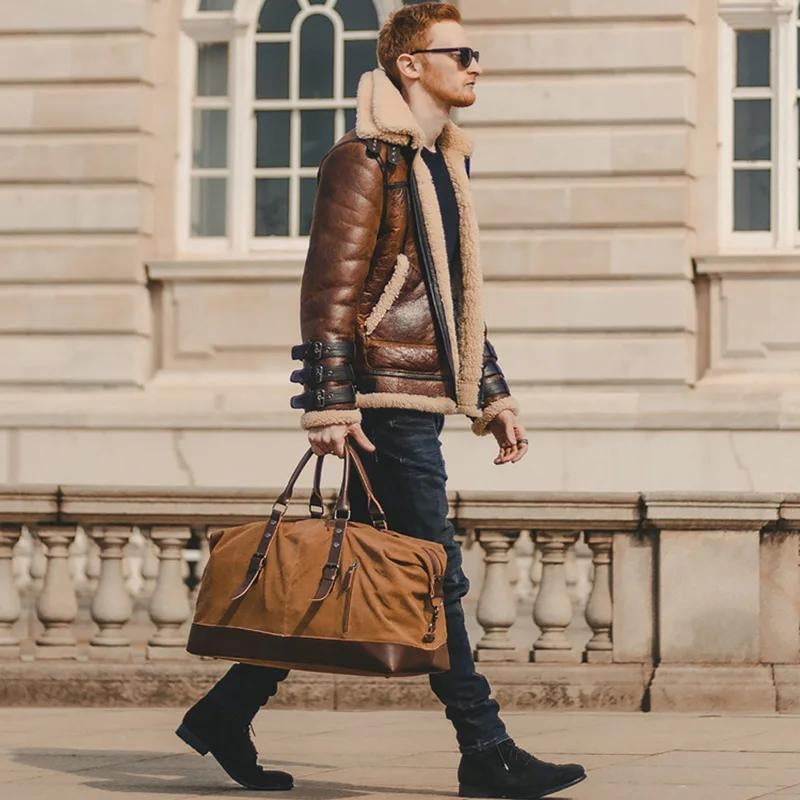 sac voyage toile enduite - Gris - Noir - Marron - Vert - Bleu