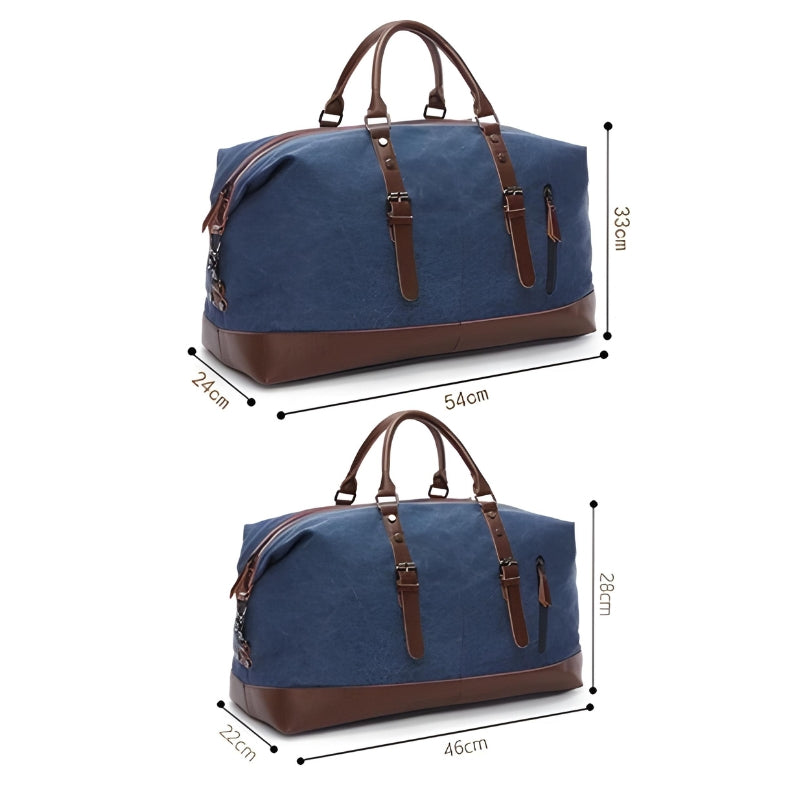 Sac Canvas Voyage deux tailles superposées - Gris - Noir - Marron - Vert - Bleu