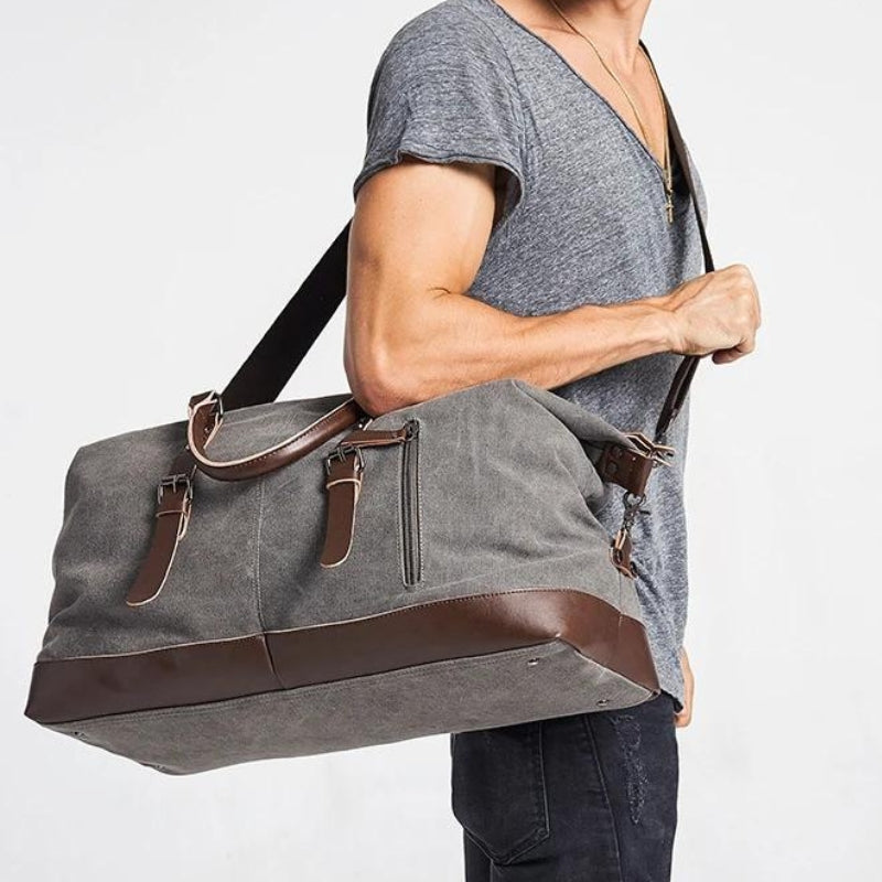 Sac Canvas Voyage portée à la main - Gris - Noir - Marron - Vert - Bleu