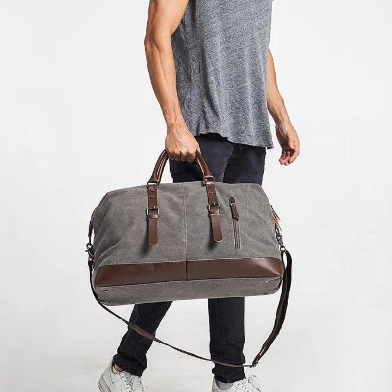 Sac Canvas Voyage portée à la main - Gris - Noir - Marron - Vert - Bleu