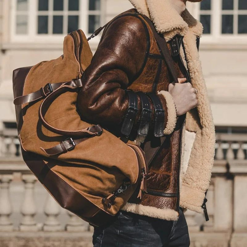 sac toile voyage - Gris - Noir - Marron - Vert - Bleu