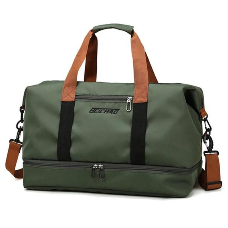sac de voyage avec rangement chaussures - Vert 