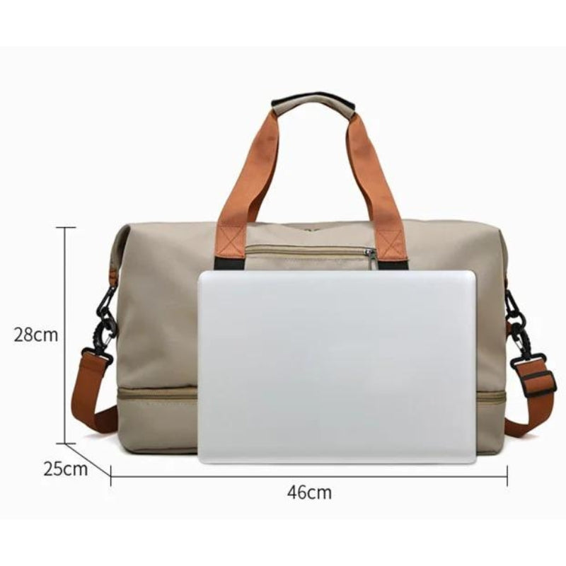 Sac de Voyage avec Rangement Chaussures guide des dimensions - Vert - Beige - Bleu - Gris - Noir - Violet - Rouge