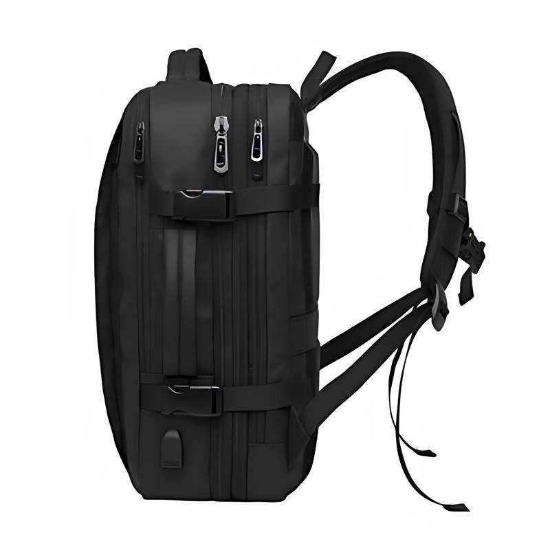 Sac à Dos de Voyage Extensible gros plan fermeture zippée - Noir