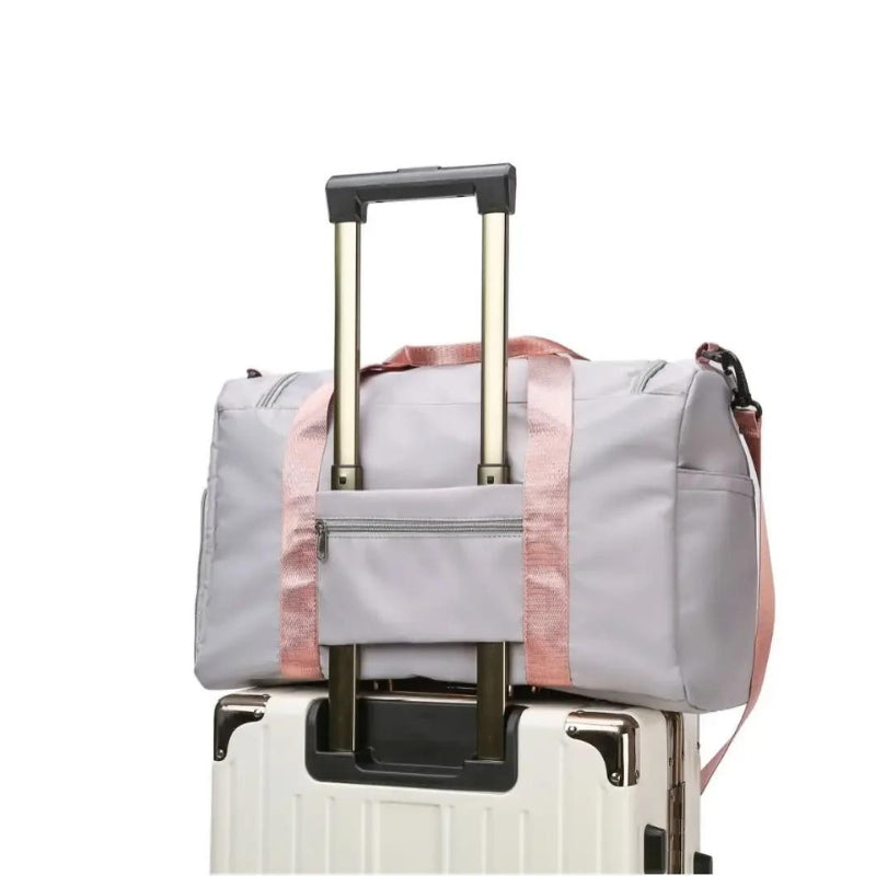 Sac de Voyage Femme avec Rangement Chaussures sac sur valise - Noir - Bleu - Bleu ciel - Vert et Rose - Kaki - Rose - Lavande - Vert clair - Gris et Rose - Bleu profond - Violet