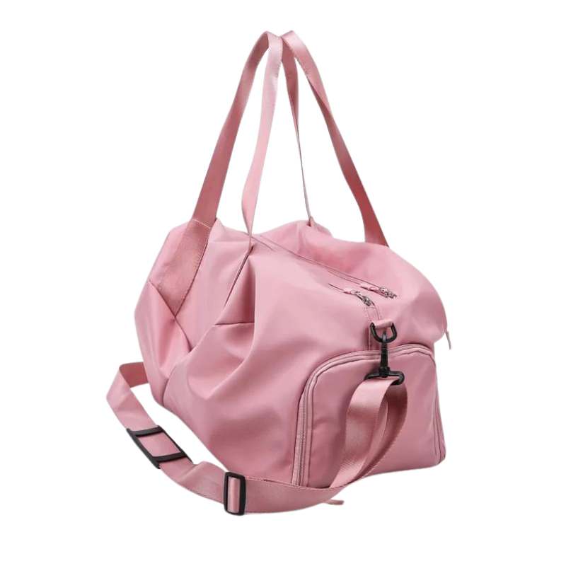 Sac de Voyage Femme Façon Sport gros plan fermeture zippée - Rose