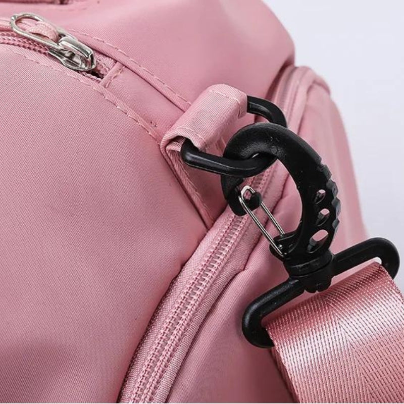 Sac de Voyage Femme Façon Sport gros plan fermeture zippée - Rose - Vert - Violet - Noir