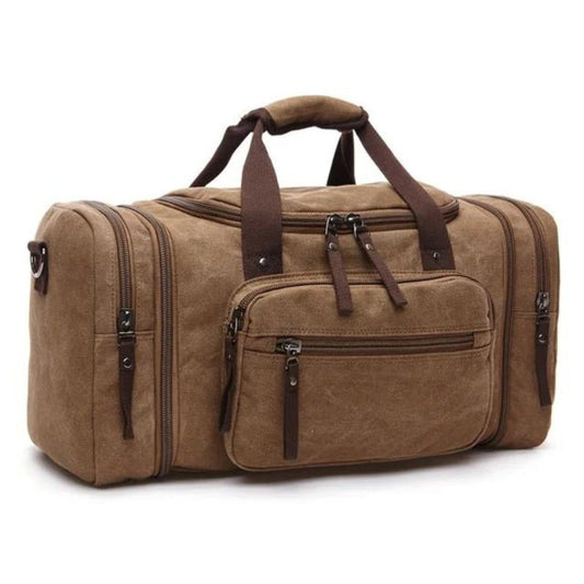 bolsa de viaje para hombre de lona - Marrón café