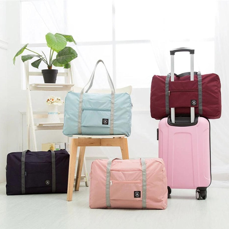 Sac Voyage Ultra Léger Pliable quatre sacs visibles - Bleu foncé - Rouge - Rose - Vert