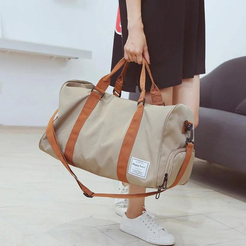 Sac Week-End avec Compartiment Chaussures portée à la main - Kaki - Noir - Bleu - Vert - Violet