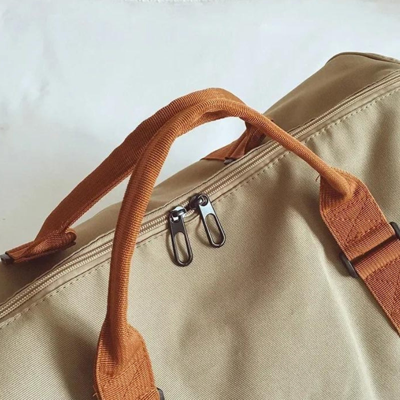 Sac Week-End avec Compartiment Chaussures gros plan fermeture zippée - Kaki - Noir - Bleu - Vert - Violet