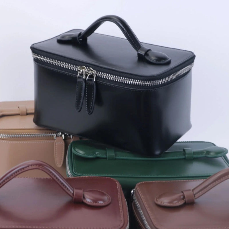 trousse de toilette personnalisable femme - Noir - Vert - Beige - Marron