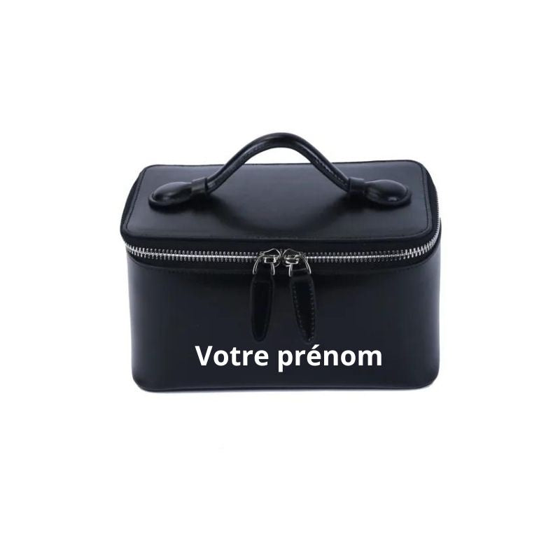 trousse de toilette cuir personnalisable - Noir