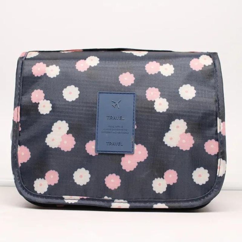 trousse de toilette femme haut de gamme - Bleu Motif à Fleurs