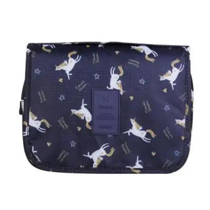 trousse de toilette femme de marque - Bleu Marine Motif Licorne