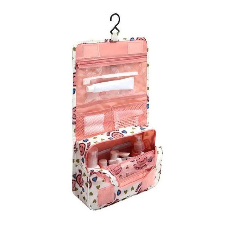 trousse de toilette femme grand format - Rose Motif Smileys