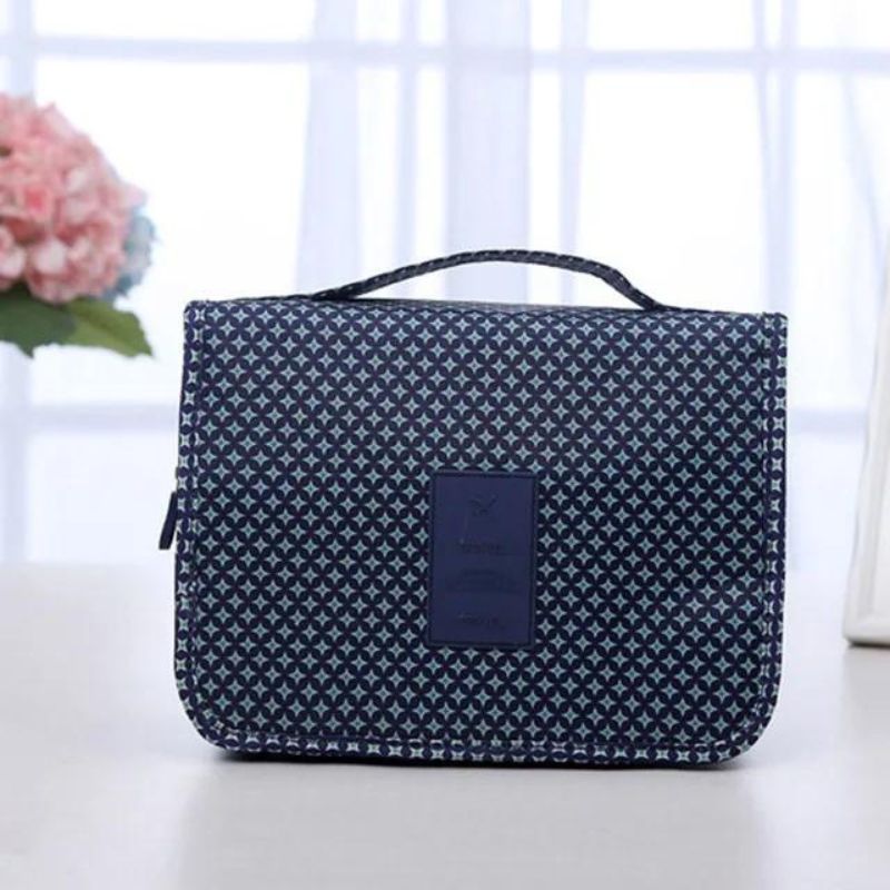 trousse de toilette femme a accrocher - Bleu Motif Étoile