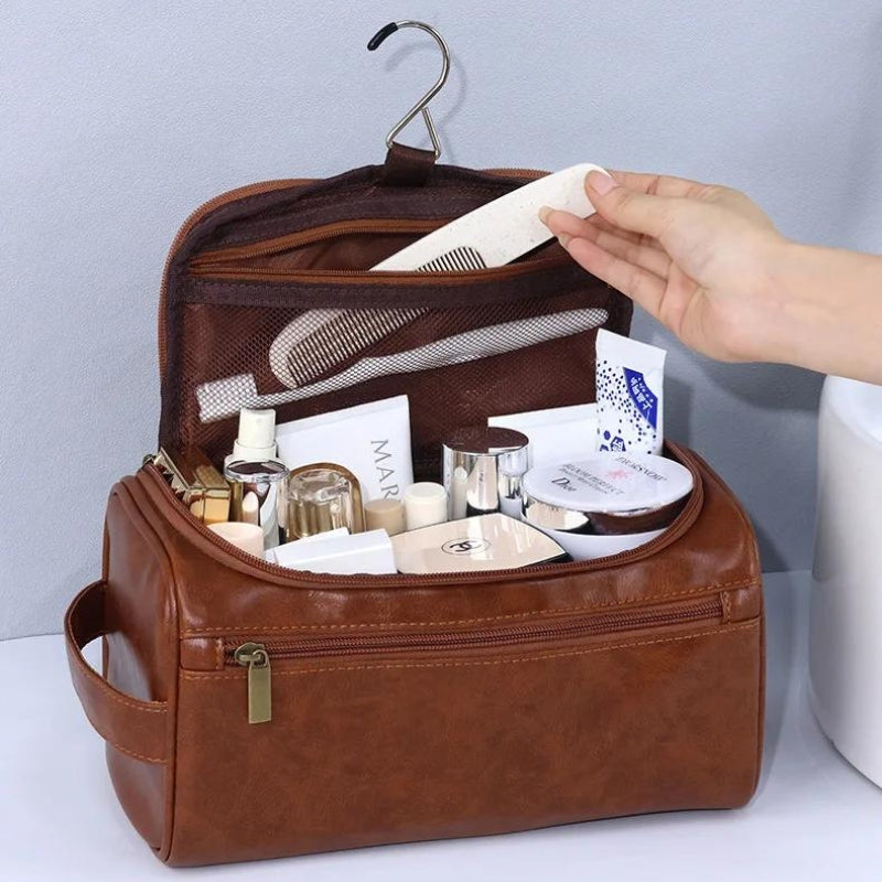 trousse de toilette cuir - Marron - Noir - Marron Clair - Marron Café