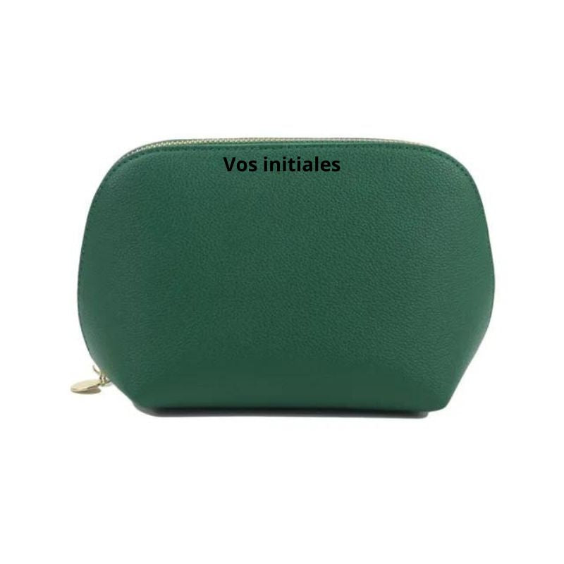 trousse de toilette en cuir personnalisée - Vert - Modèle 1