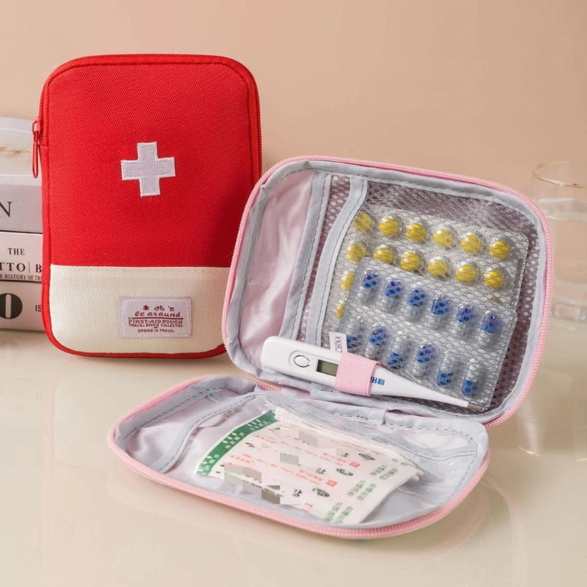 trousse médicament voyage enfant - Jaune - Rouge - Rose - Bleu