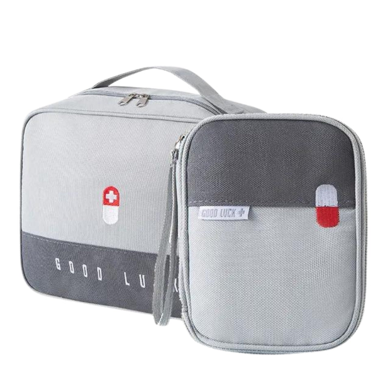 trousse de secours voyage contenu - Gris - Lot de 2