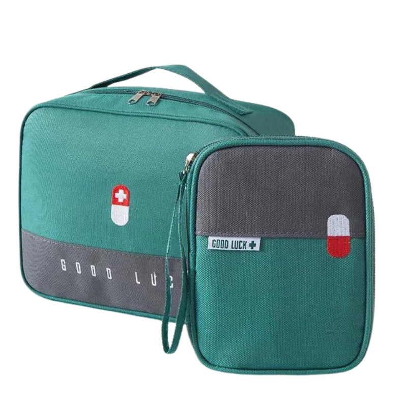 trousse de secours voyage avion - Vert - Lot de 2